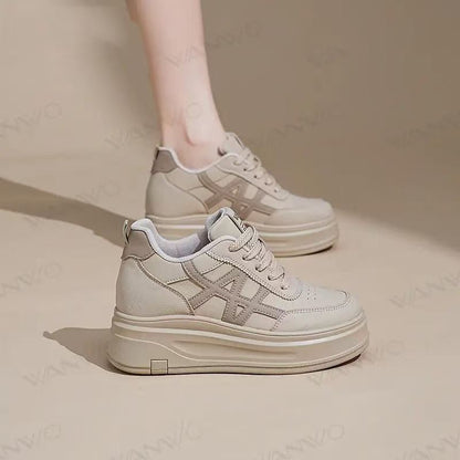 Damen Sneaker Hoch Plattform atmungsaktiv Stoßdämpfer