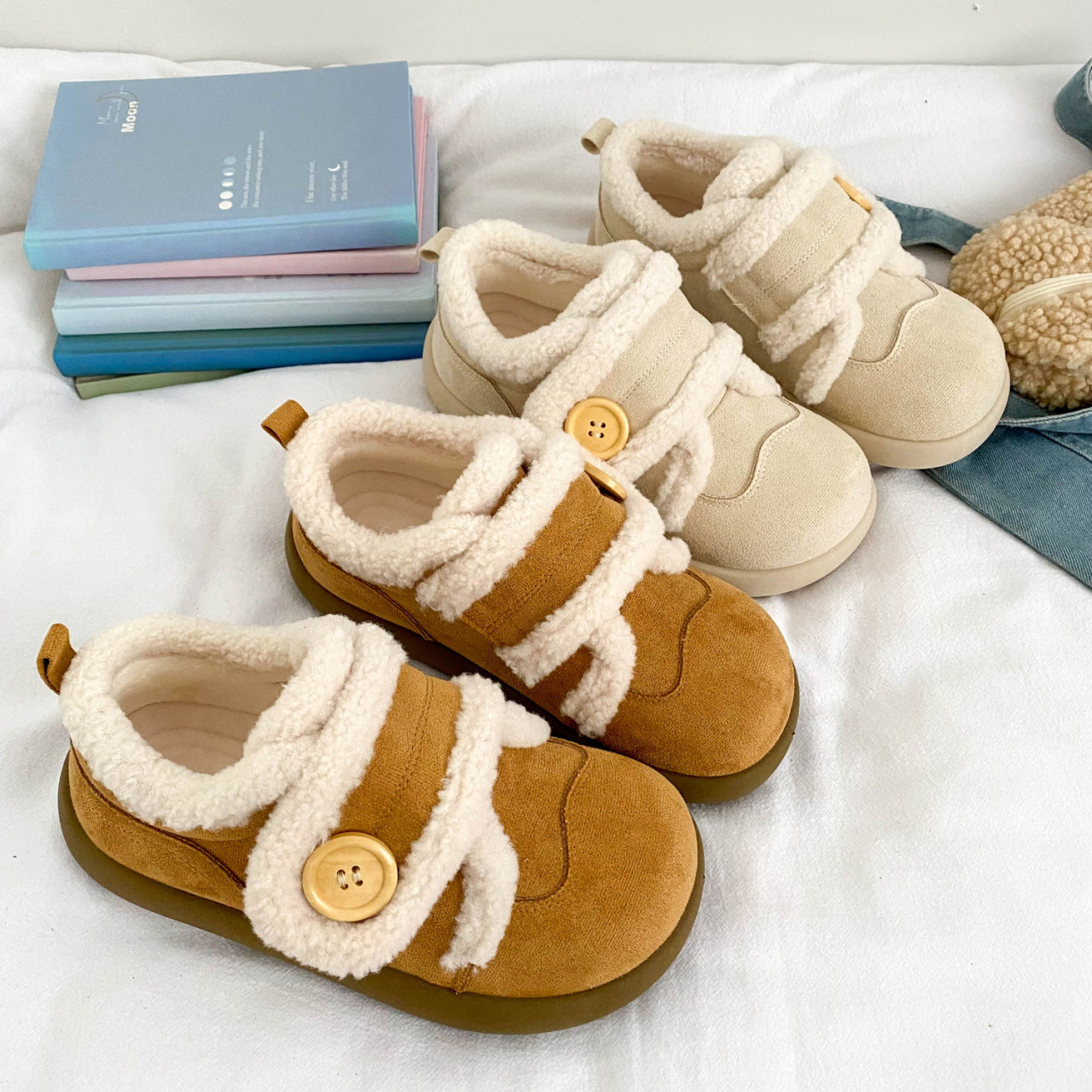 Damen Sneaker Weich Bequem Fleece Innensohle