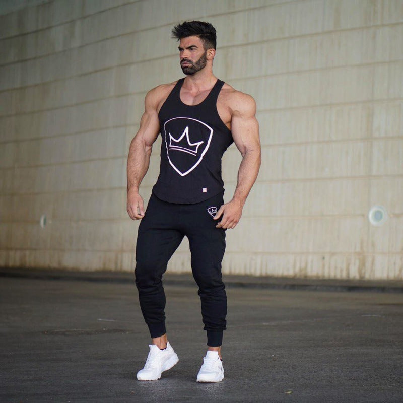 Herren Jogginghose Slim Fit Elastisch Schwarz