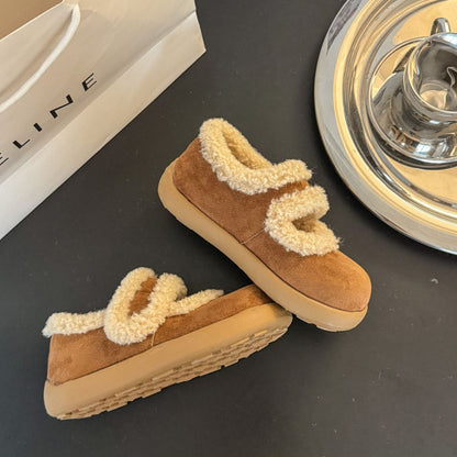 Damen Hausschuhe Warm Kuschelig mit Verstellbarem Riemen