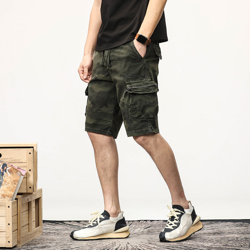 Herren Cargoshorts Camouflage Freizeit Shorts Bequem Verstellbar