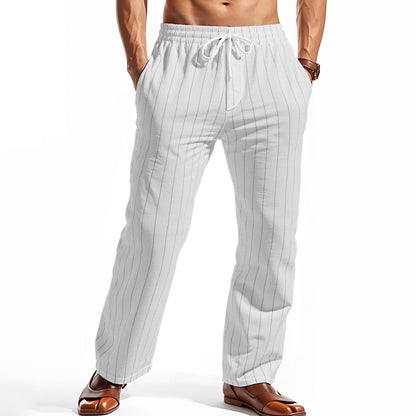 Herren Freizeithose Elastisch Mit Streifenoptik Bequem