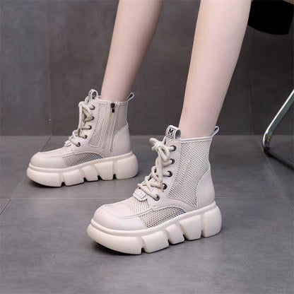 Damen Sneaker Chunky Sport mesh atmungsaktiv Weiß