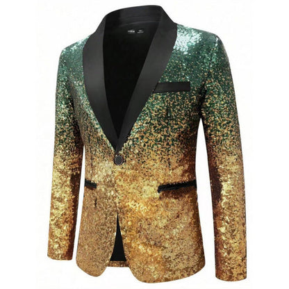 Glamour Sakko Herren Paillettenjacke Elegant