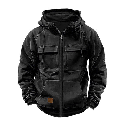 Herren Kapuzenjacke Robust mit Taschen Reißverschluss
