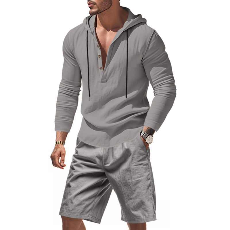 Herren Kapuzenshirt Lässig Modern mit Shorts Bequem