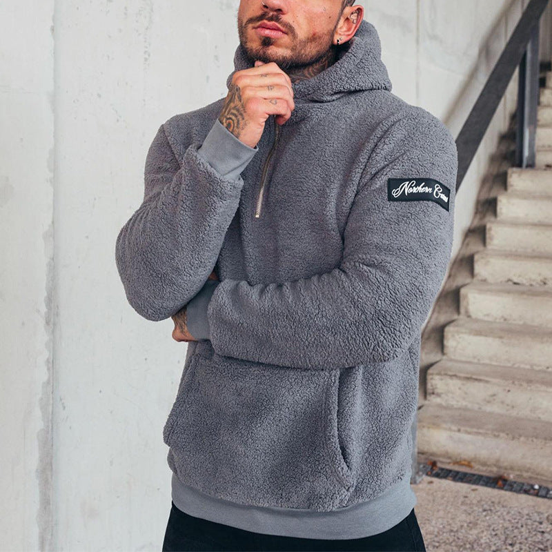 Herren Hoodie Fleece Kapuzenpullover mit Kängurutasche