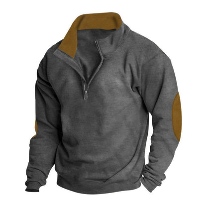 Herren Fleecejacke Stehkragen Reißverschluss Modern