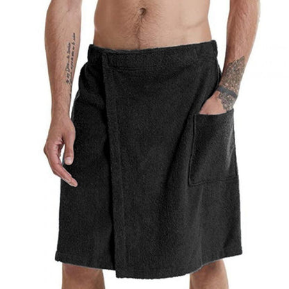Herren Bademantel Frottee Weich mit Taschen und Verstellbund