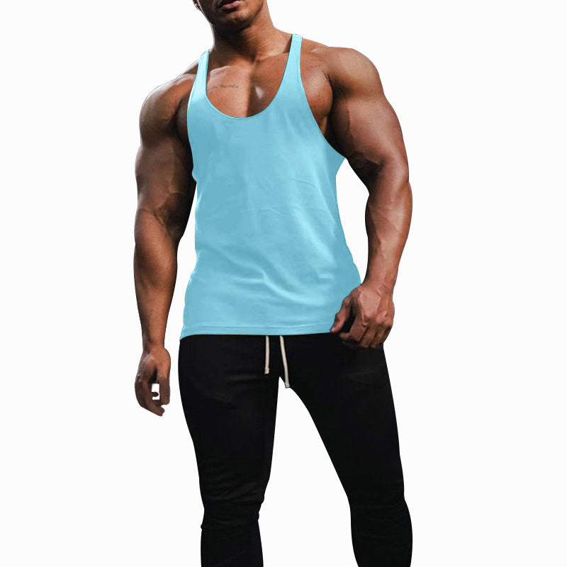 Herren Sport Tanktop Atmungsaktiv Racerback Baumwolle