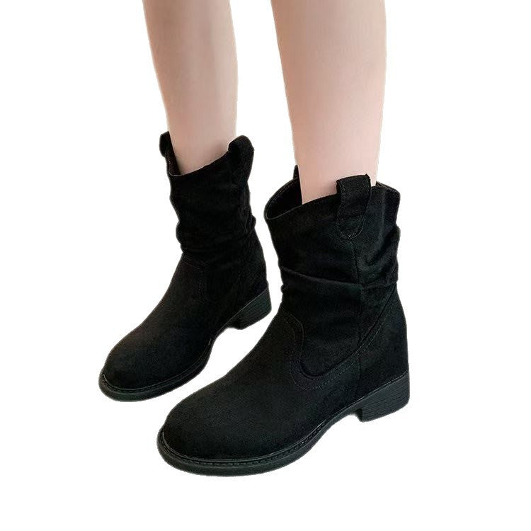 Damen Stiefeletten Bequem Blockabsatz Lässig