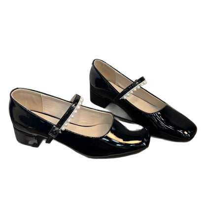Damen Ballerinas Bequem Keilabsatz Riemen Detail