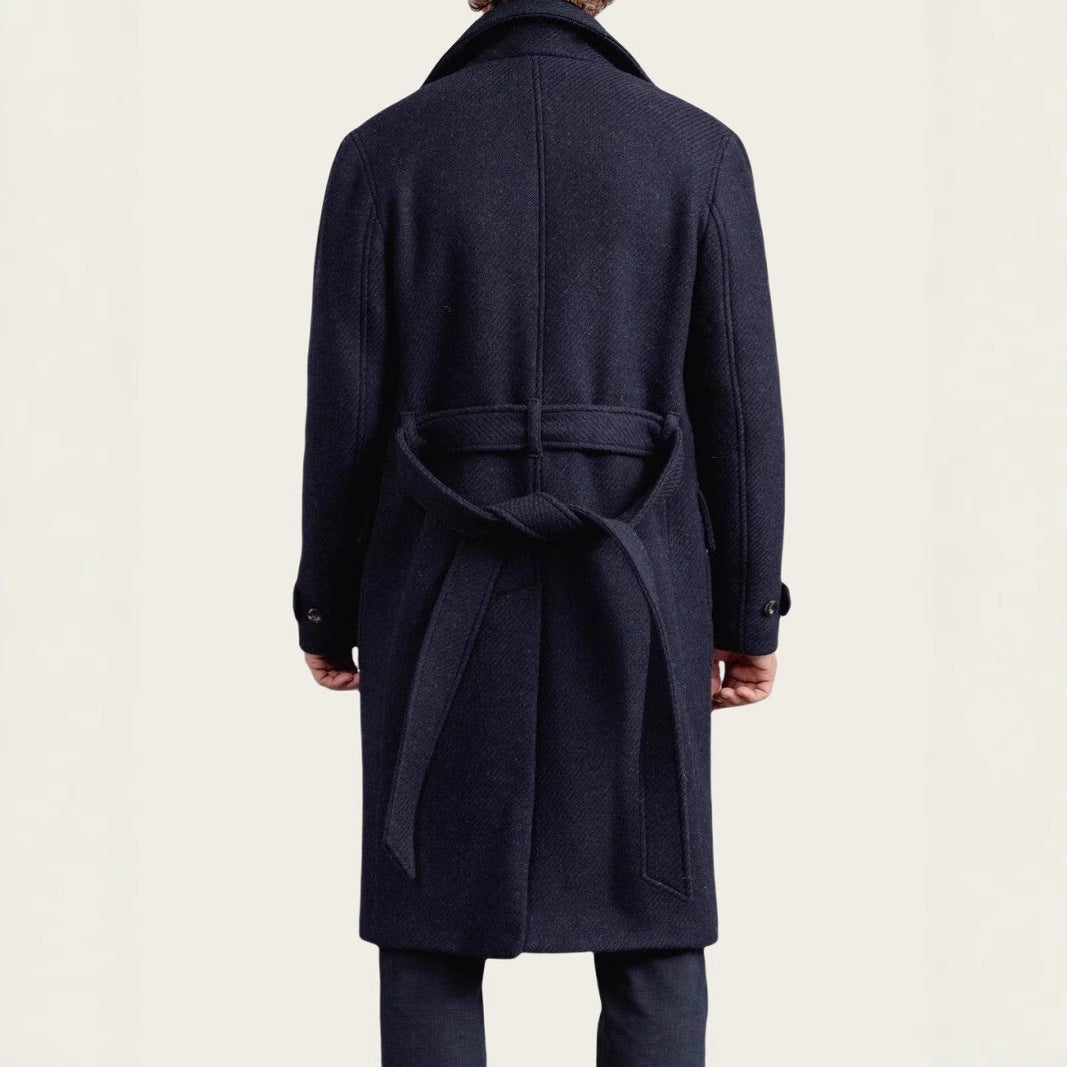 Herren Wollmantel Klassisch Hochschließend Modern