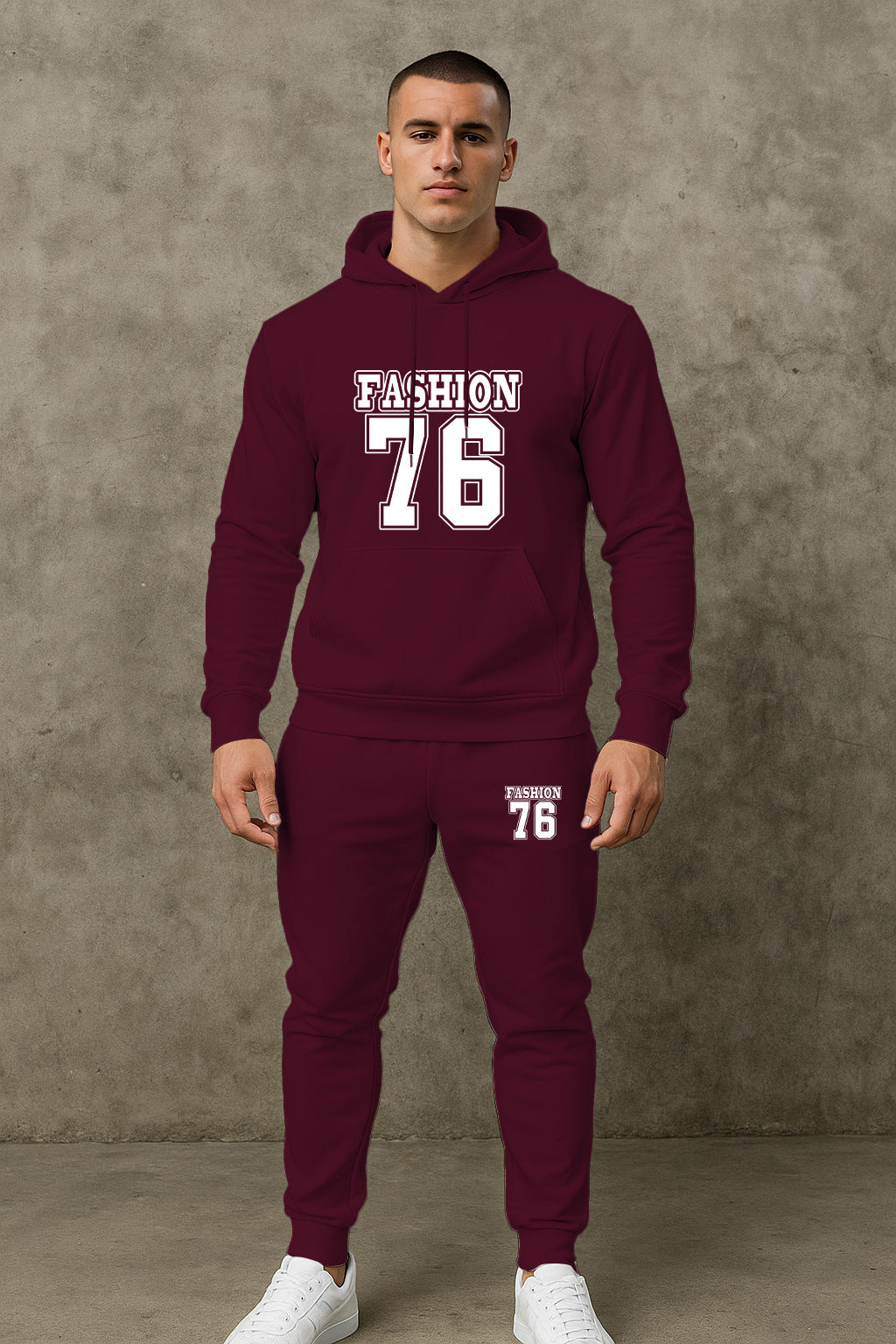 Herren Sport Set Hoodie Jogginghose Bequem Grau