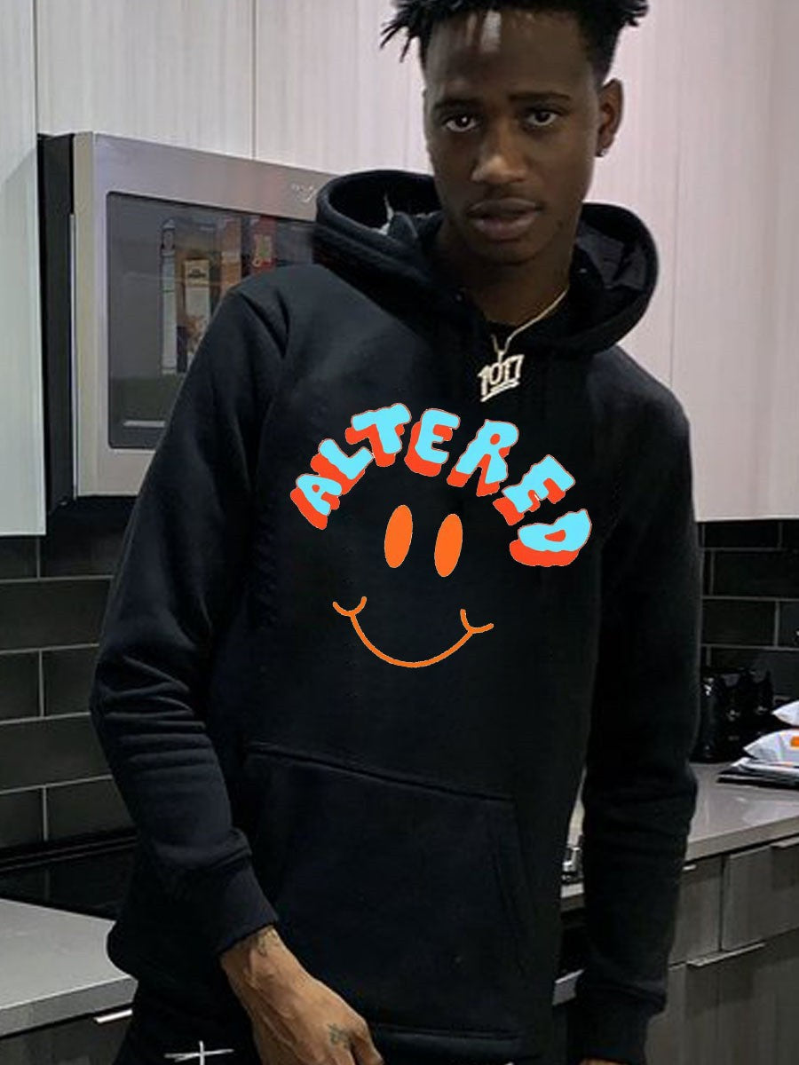Herren Pullover Kapuze Smiley Print Bequem Modern - BerlinGlamour