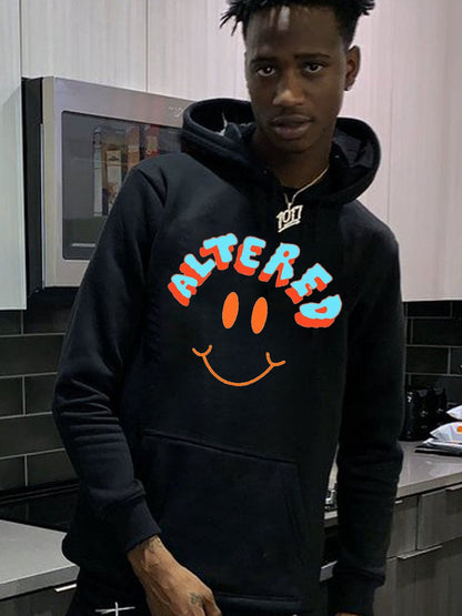 Herren Pullover Kapuze Smiley Print Bequem Modern - BerlinGlamour