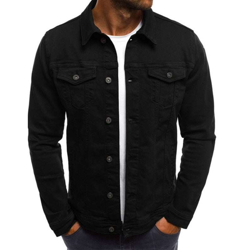 Herren Denimjacke Slim Fit Modern Mit Brusttaschen