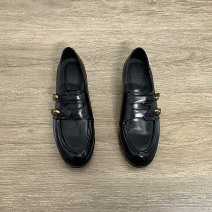 Damen Mokassins Bequem Doppelriemen Modern