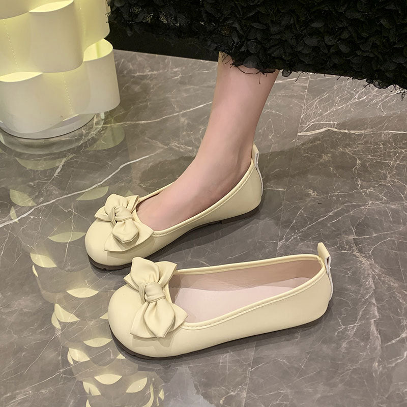 Damen Ballerinas Schleifenakzent Bequem Komfort Innensohle