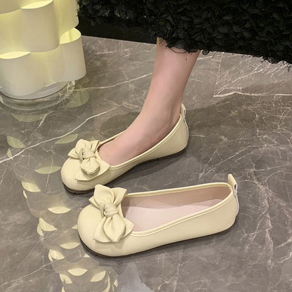 Damen Ballerinas Schleifenakzent Bequem Komfort Innensohle