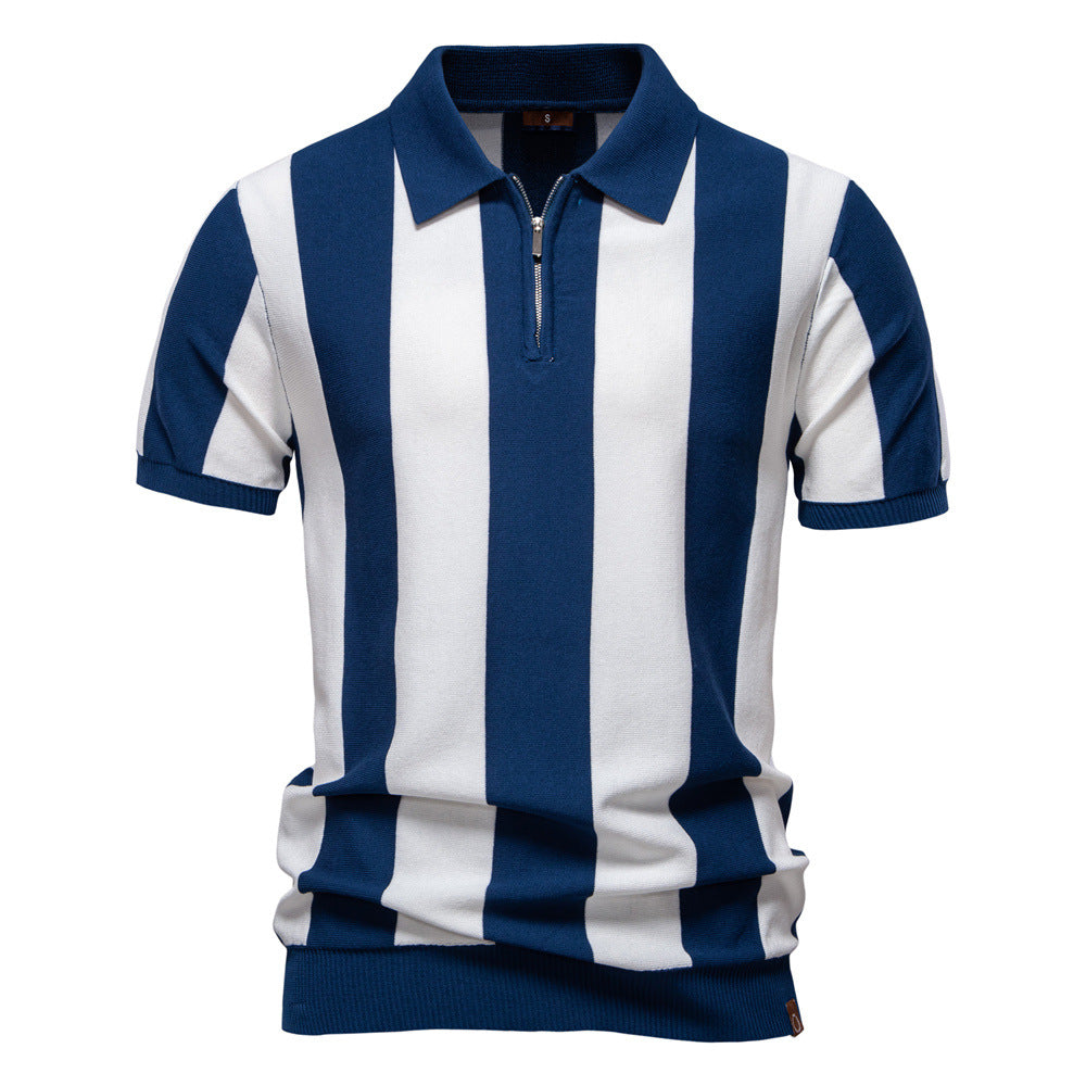 Herren Polo-Shirt Streifenmuster Modern Baumwolle