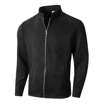 Herren Fleecejacke Lässig Reißverschluss Kragen Warm