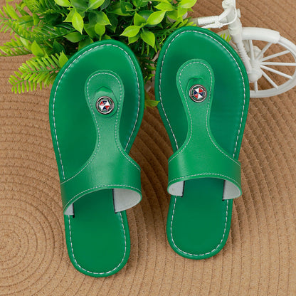 Damen Pantoletten Elegante Schuhe mit Dezentem Schmuck