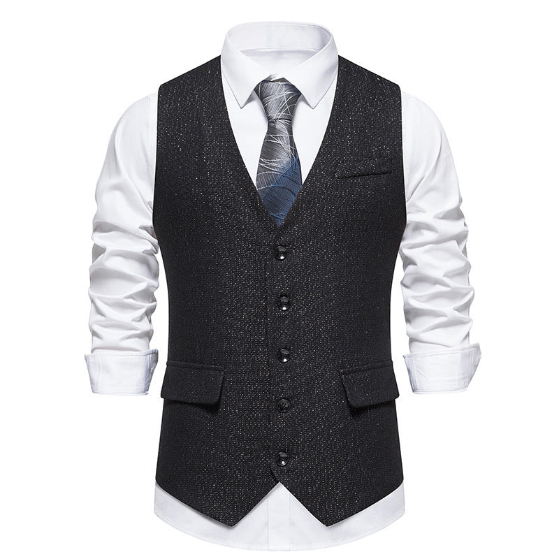 Herren Weste Elegant Mit Knöpfen Slim Fit