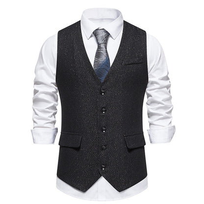 Herren Weste Elegant Mit Knöpfen Slim Fit