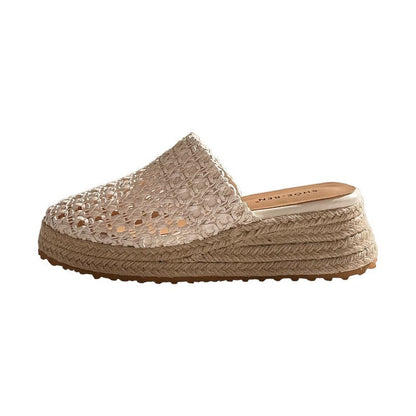 Damen Clogs Offen Geflochten Sommer Schuhe