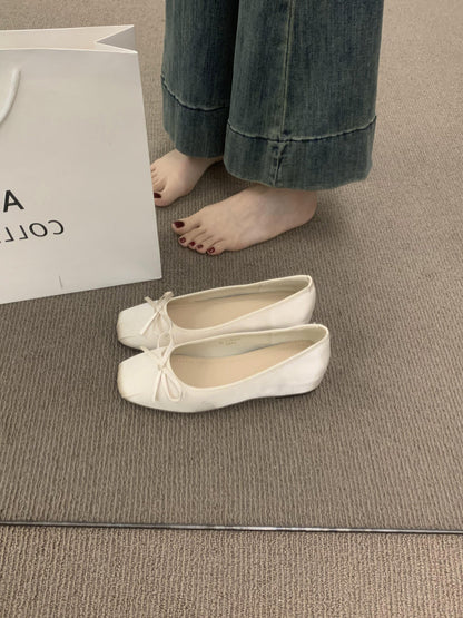 Damen Ballerinas Bequem Schleife Komfortschuhe