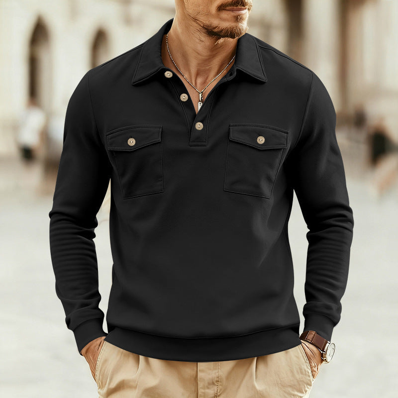 Herren Poloshirt mit Brusttasche Modern Slim Fit