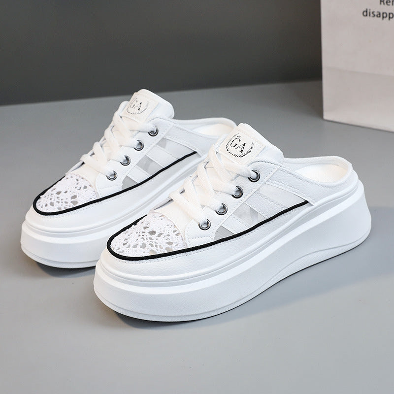 Damen Plateausneaker Hoch mit Robustem Sohlenprofil und Weitem Zehenbereich