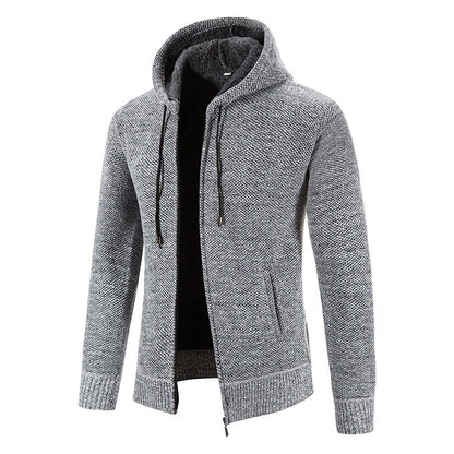 Herren Strickjacke Modern Kapuze Strukturiert Winter