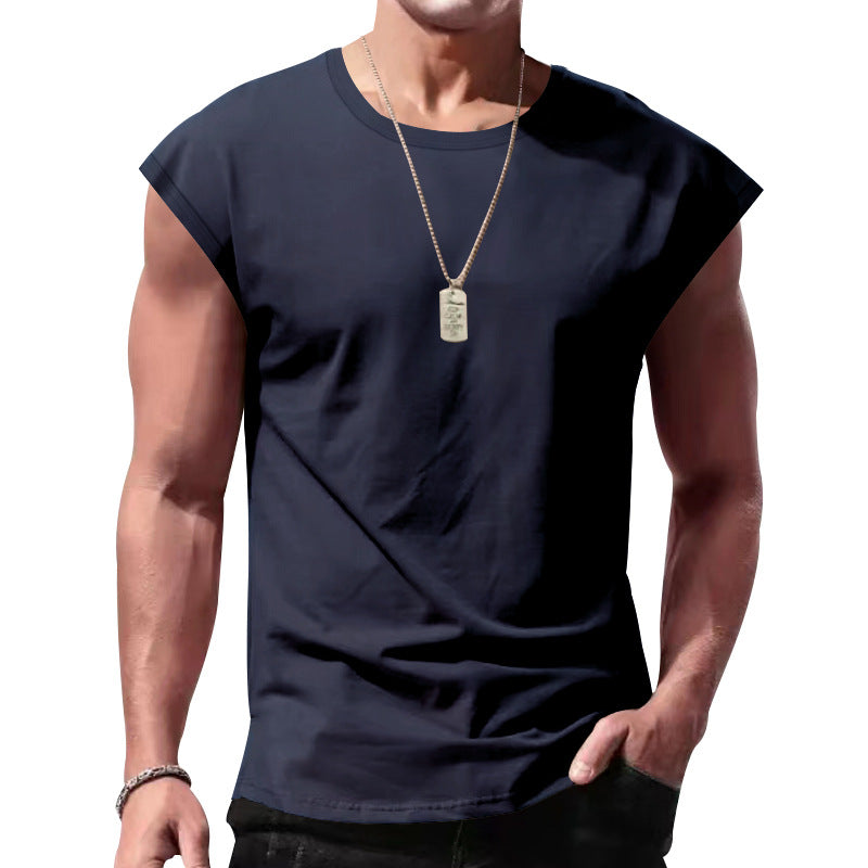 Ärmelloses Herren T-Shirt Lockere Passform Rundhals Modern