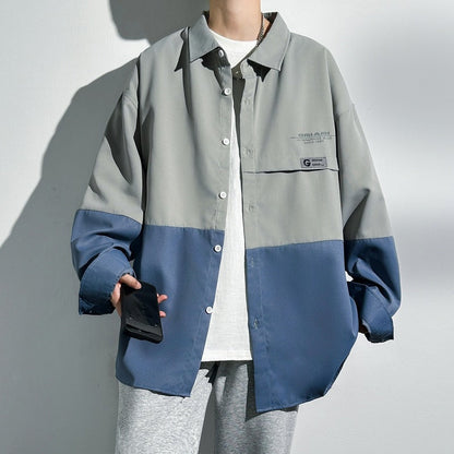 Herren Oversized Hemd Mit Taschen Groß