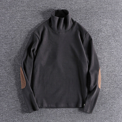 Hochwertige, elegante Stehkragenpullover mit kontrastierenden Ellbogenpatches BerlinGlamour für den anspruchenden Onlineshop. - BerlinGlamour