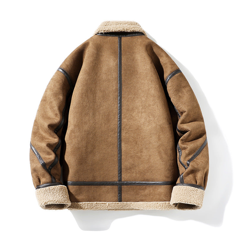 Lammfelljacke Herren Modern Überwurf Design Luxus