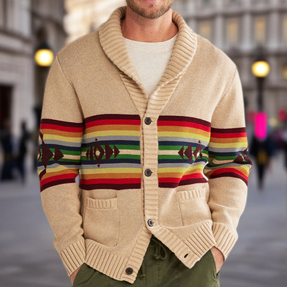 Herren Strickcardigan Farbenfroh Lässig