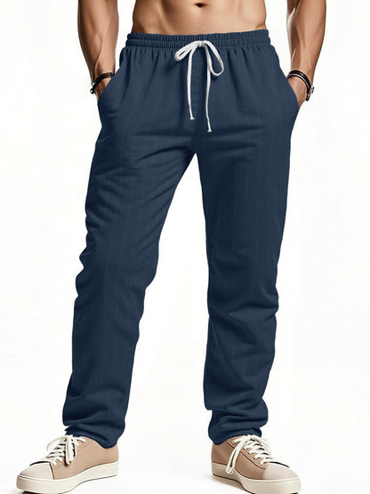 Herren Freizeithose Bequem Gestreift Modern