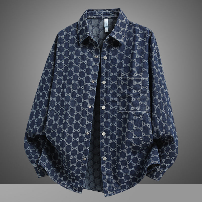Herren Denim Hemd Lässig Mit Einzigartigem Muster - BerlinGlamour