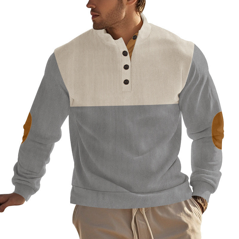 Herren Pullover Stehkragen Modern mit Knöpfen Elegant