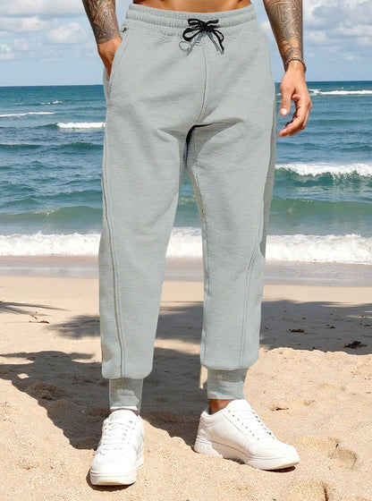 Herren Sport Hose Elastisch Mit Seitentaschen