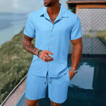 Herren Sommer Set: Leichtes Hemd und Shorts Komfort