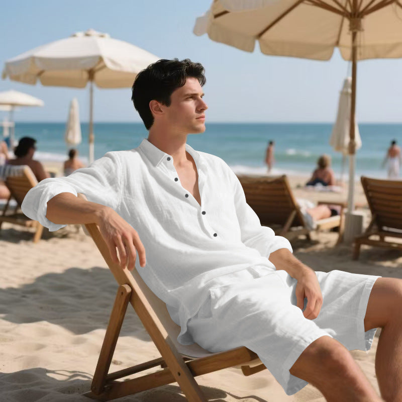 Herren Sommeroutfit Hemd Shorts Leicht