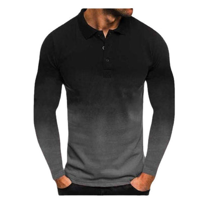 Herren Polo Langarmshirt Farbverlauf Modern Sportlich - BerlinGlamour