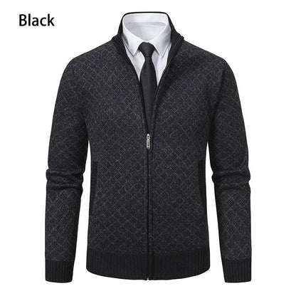 Herren Strickjacke Modern Grafik Design Zipper