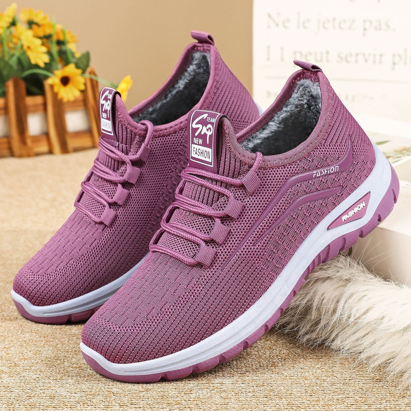 Damen Sneaker Warm Elastisch Schnellschnürsystem - BerlinGlamour