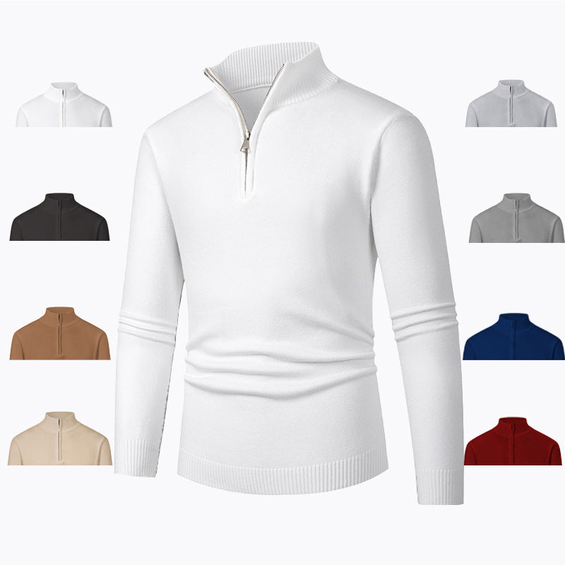Herren Pullover Reißverschluss Kragen Warm Modern - BerlinGlamour