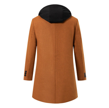 Herren Mantel Übergangsjacke Elegant Mit Abnehmbarer Kapuze